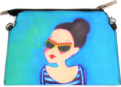 

SS&WW Girls Casual Blue, Black Rexine Sling Bag, Black;blue