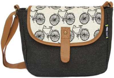 

Kanvas Katha Women Casual Black, White PU Sling Bag