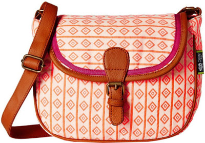 

Kanvas Katha Women Casual Brown, White, Orange Acrylic Sling Bag, Brown;orange;white