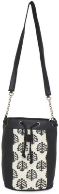

Kanvas Katha Women Casual Black, White PU Sling Bag