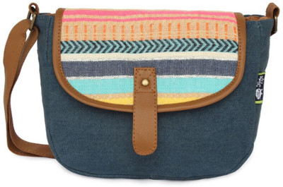 

Kanvas Katha Women Casual Blue PU Sling Bag