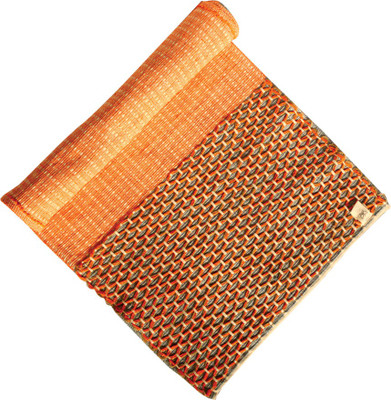 

deivee Cotton and Jute Mat Orange 3.5 mm Yoga Mat, Orange & grey
