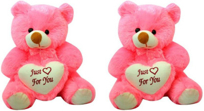 50 OFF on Teddy Bear Combo With Heart Pack of 2 Pink 35 cm