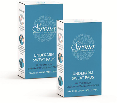 

SIRONA Under Arm Sweat Pads - 24 Pads (2 Pack - 12 Pads Each) Sweat Pads