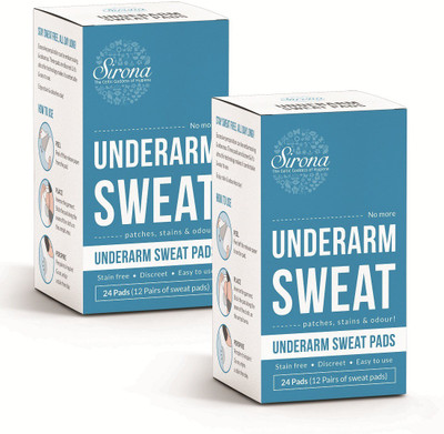 

SIRONA Under Arm Sweat Pads - 48 Pads (2 Pack - 24 Pads Each) Sweat Pads