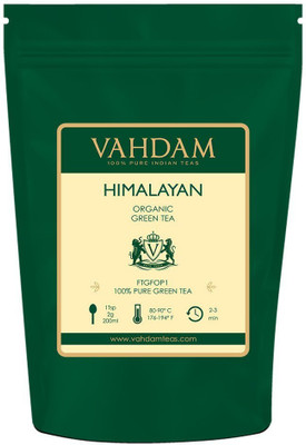 

Vahdam Himalayan Organic Green Tea Leaves (50 Cups) 100 Grams Unflavoured Green Tea Pouch(100 g)