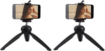 

Oxza SET OF 2 PHONE SINGLE PORTABLE TELEPHONE CAMERA CLIP STAND AND MINI Tripod(Black, Supports Up to 500 g)