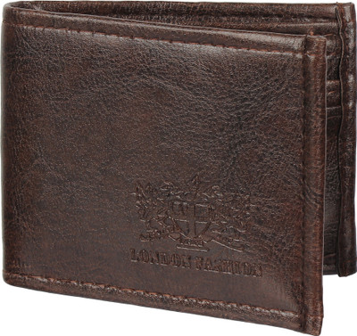 

HOB London Fashion Men Brown Artificial Leather Wallet(4 Card Slots), Dark brown
