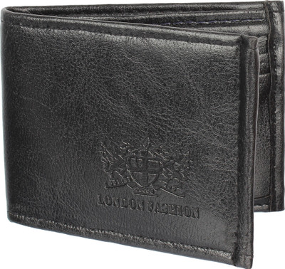 

HOB London Fashion Men Black Artificial Leather Wallet(4 Card Slots)