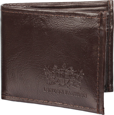 

HOB London Fashion Men Brown Artificial Leather Wallet(2 Card Slots), Dark brown
