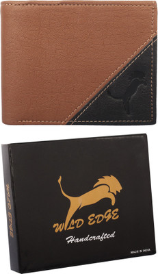 

WILD EDGE Men Multicolor Artificial Leather Wallet(2 Card Slots), Tan black
