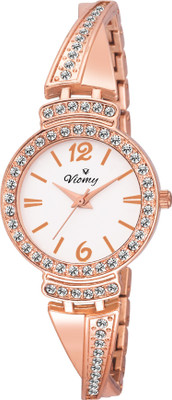 

VIOMY Stylish+ Partywear with studded stone case Black dial bracelet style watch for Gir Watch Watch - For Girls