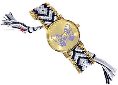 

Talgo New Arrival 2018 Red Robin Season Special RRButtFlyBkWh001 New Collection Analog Butterfly Round Gold Dial MultiColour Fabric Strap RRBUTTMULTIBKWH Watch - For Girls
