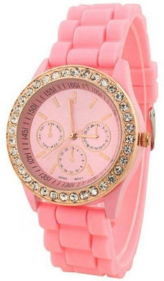

Varni Fashion Stylish Pink Silicon Strap With Designer Pink Dial Women Wirst Watch For Girls Watch - For Girls