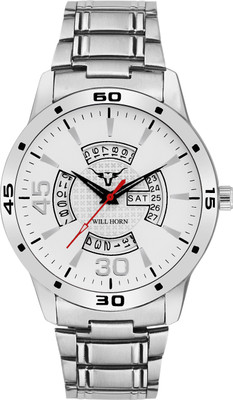 

WILL HORN WH-8119 Awesome White Day and Date Series Watch - For Men