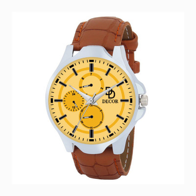 

DECOR BRWN-STRP-1-D64 Modish Watch - For Men