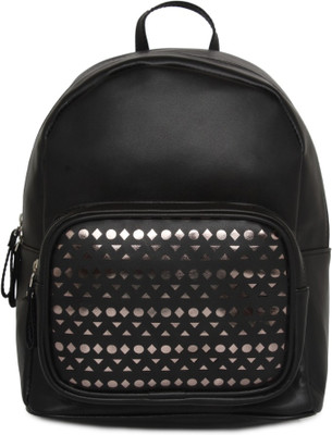 

Kanvas Katha Fashion Laser Cut Pu Backpack 4 L Backpack(Black)