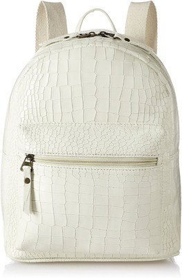 

Kanvas Katha Fashion Croc Embossed Pu Backpack 4 L Backpack(White), Off white