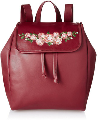 

Kanvas Katha Fashion Embroidered Pu Backpack 4 L Backpack(Red), Maroon