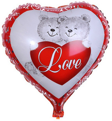 

ROCK THE PARTY Printed TEDDY HEART SHAPED Balloon(Multicolor, Pack of 1)