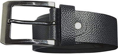 

JusTrack Men & Women Formal, Casual Black Genuine Leather, Metal Belt