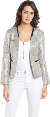 VERO MODA Solid Single Breasted Casual Women Blazer(Grey)