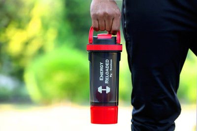 

samkan gym shaker bottle 650 ml Shaker(Pack of 1, Black), Black;red