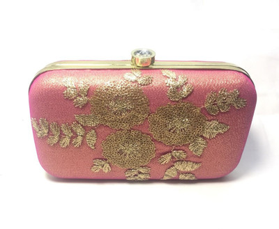 

scriptures india Casual Pink, Multicolor Clutch, Multicolor;pink