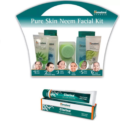 

Himalaya pure skin neem facial kit, clarina face cream(Set of 2)