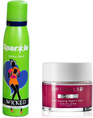 Oriflame Sweden oriflame age revive night cream 50 ml (32475) one sparkle perfume spray 150 ml(Set of 2)