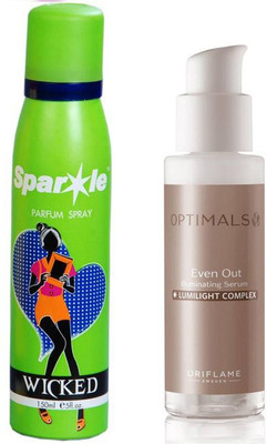 

Oriflame Sweden Optimals Even Out Skin Correcting Serum 30ml (33108) With one sparkle perfume spray 150 ml(Set of 2)