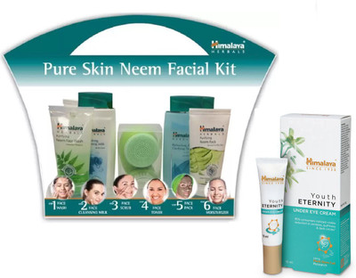 

Himalaya pure skin neem facial kit, Youth Eternity Under Eye Cream(Set of 2)