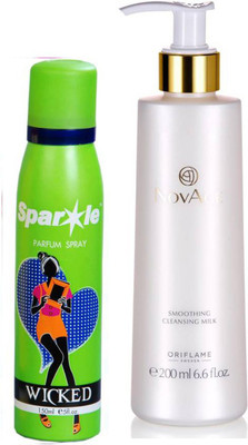 

Oriflame Sweden NovAge Skin Softening Toning Lotion 200ml (32742) With one sparkle perfume spray 150 ml(Set of 2)