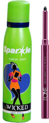 

Oriflame Sweden The One High Impact Eye Pencil 0.3 g (Onyx Black 31557) one sparkle perfume spray 150 ml(Set of 2)