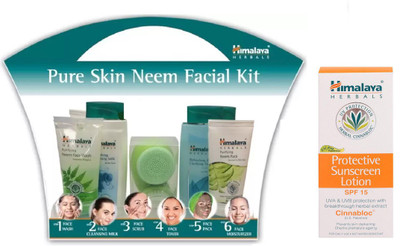 

Himalaya pure skin neem facial kit, Protective Sunscreen Lotion(Set of 2)