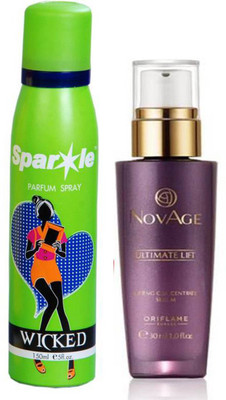 

Oriflame Sweden NovAge Ultimate Lift Lifting Concentrate Serum 30ml (31543) With one sparkle perfume spray 150 ml(Set of 2)