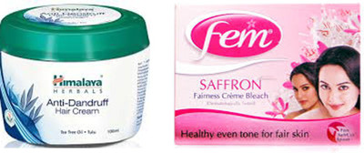 

Himalaya anti dandruff hair cream (100) dabur fem saffron creame bleach(314 gm (set 2 )(Set of 2)