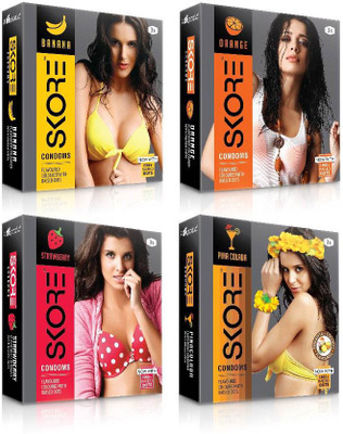 Skore Dotted ( Banana, Orange, Pinacolada, Strawberry ) Condom(Set of 4, 12S)