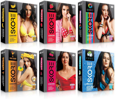 Skore Dotted ( Banana, Cherry, Cool, Pinacolada, Shades, Strawberry ) Condom(Set of 6, 18S)
