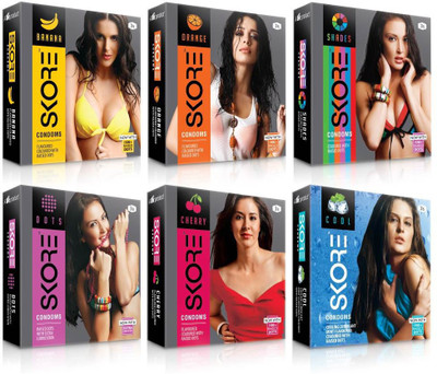 

Skore Dotted ( Banana, Cherry, Cool, Dots, Orange, Shade ) Condom(Set of 6, 18S)