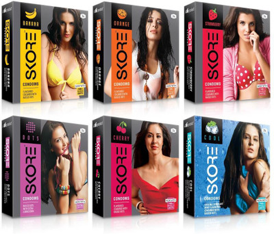 

Skore Dotted ( Banana, Cherry, Cool, Dots, Orange, Strawberry ) Condom(Set of 6, 18S)