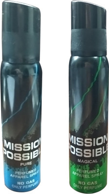 

MISSION POSSIBLE MAGICAL AND PURE DEODORANT COMBO PACK Deodorant Spray - For Men & Women(140 ml, Pack of 2)