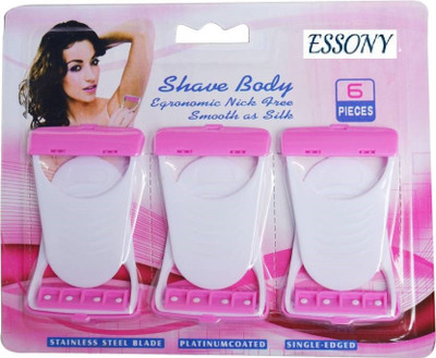 

Essony MAX shave body egronomic nick free smooth as silk 6 pieces disposable women razor Disposable Razor(Pack of 1)