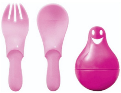 

Babyoodles Pink Roly Poly Fork And Spoon For Kids - BPA, Abs(Pink)