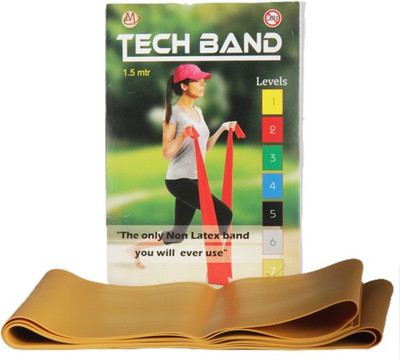 

TECHBAND Latex Free Level 7 Gold Exercise Band Resistance Band(Gold)