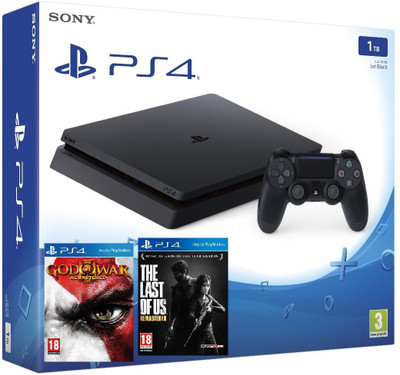 

Sony PlayStation 4 (PS4) Slim 1 TB 1TB GB with The Last of Us Remastered and God of War Remastered(Jet Black)