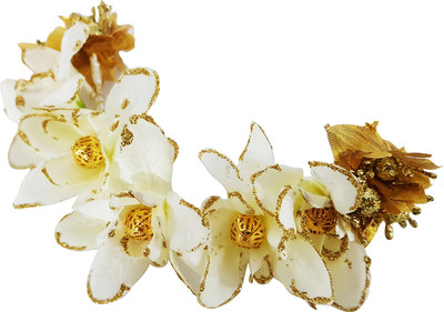 

Confidence Hair Juda Accessories Gajra For Women / Girls Bun(White, Gold)