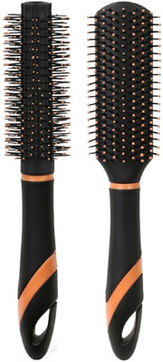 

Tiamo Hair Brush Set of Flat and Round brushes for daily use and styling