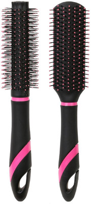 

Tiamo Hair Brush Set of Flat and Round brushes for daily use and Grooming