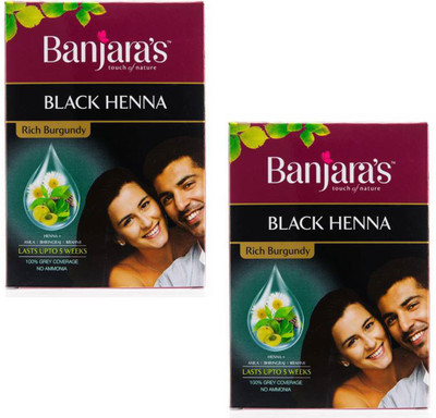 

Banjara's Black Henna (Pack of 2) Rich Burgundy Hair Color(Rich Burgundy)